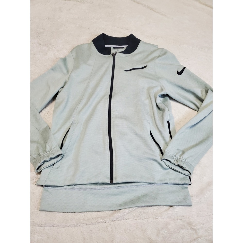 Nike Gray Green Therma Flex Full Zip Jacket Small Classic Logo Casual Activewear